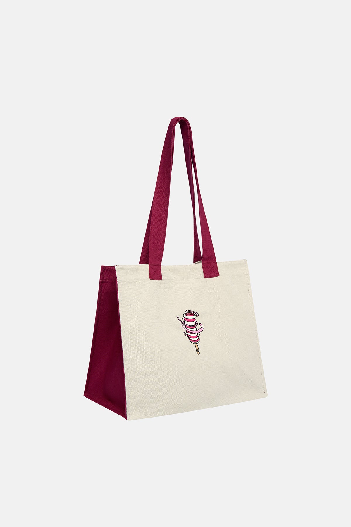 Algida Twister Tote Bag - Ecru/Fuchsia