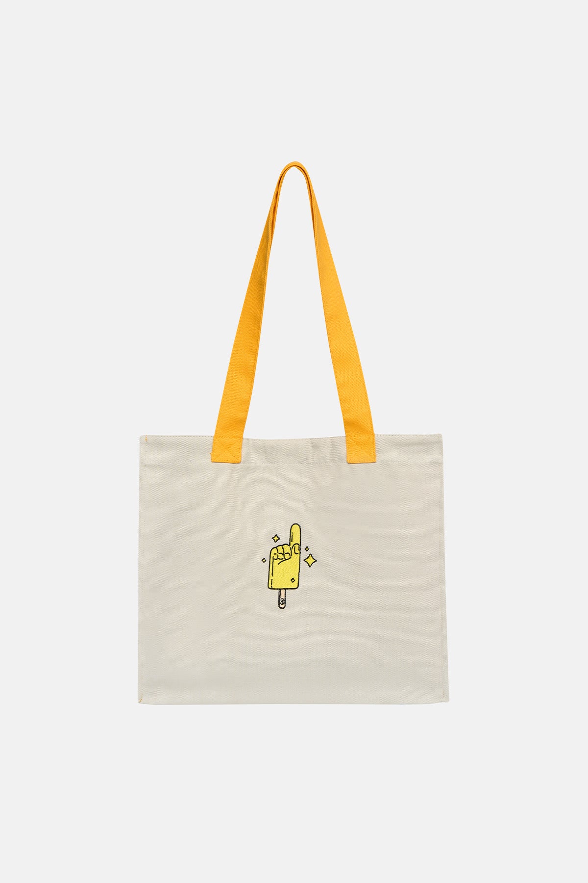 Algida Funny Finger Tote Bag - Ecru/Yellow