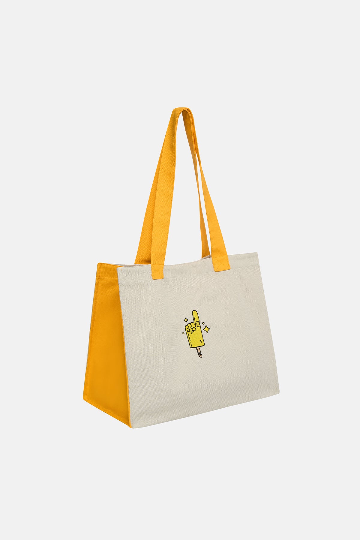 Algida Funny Finger Tote Bag - Ecru/Yellow