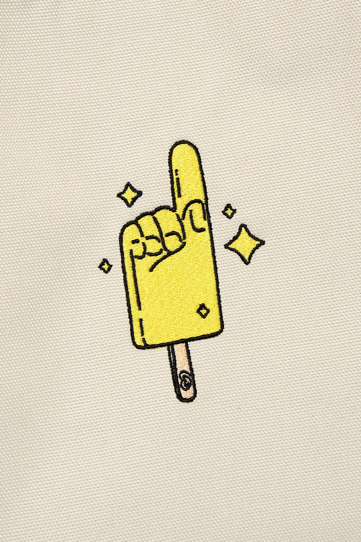 Algida Funny Finger Tote Bag - Ecru/Yellow