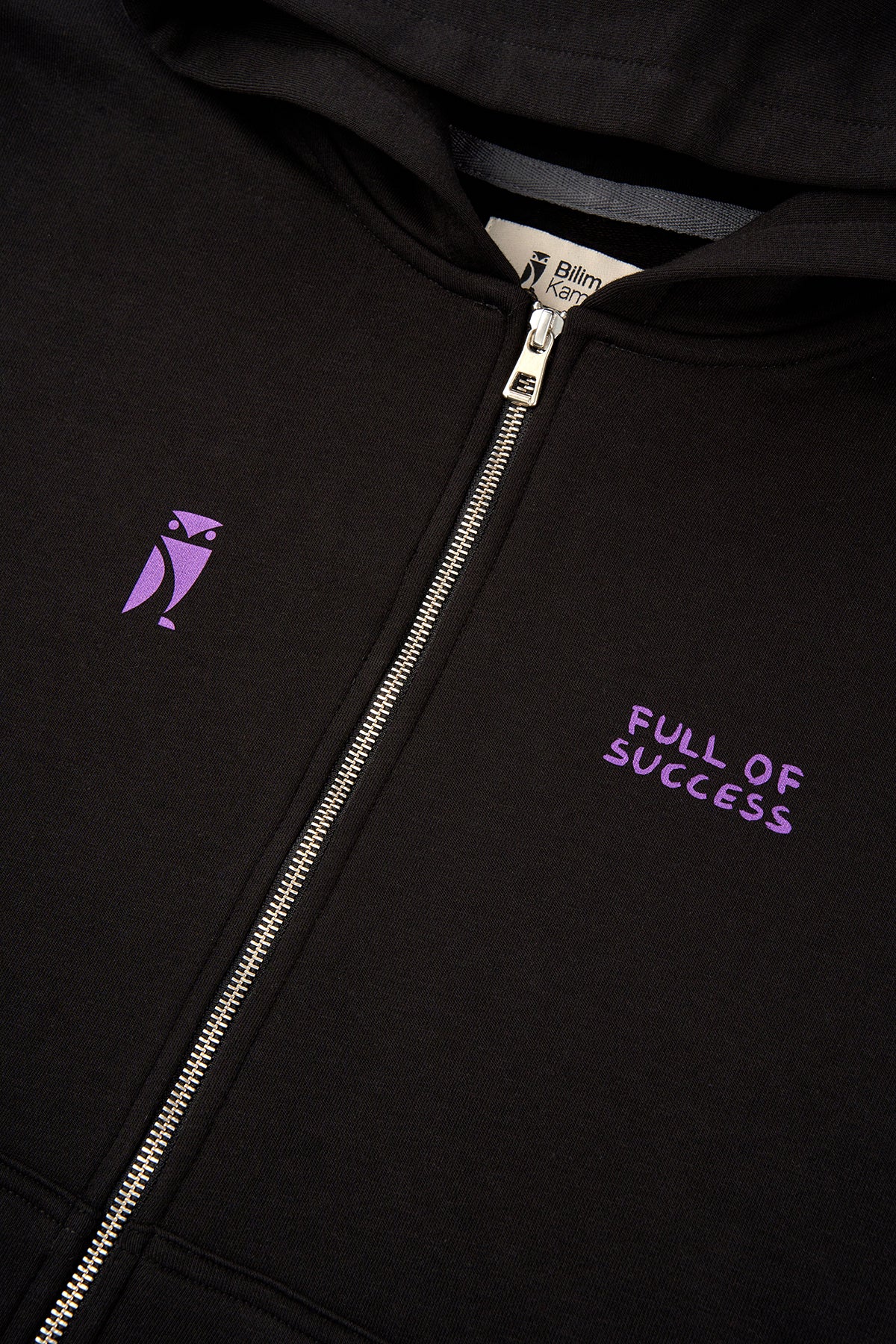 Bilim Koleji Fermuarlı Hoodie - Black