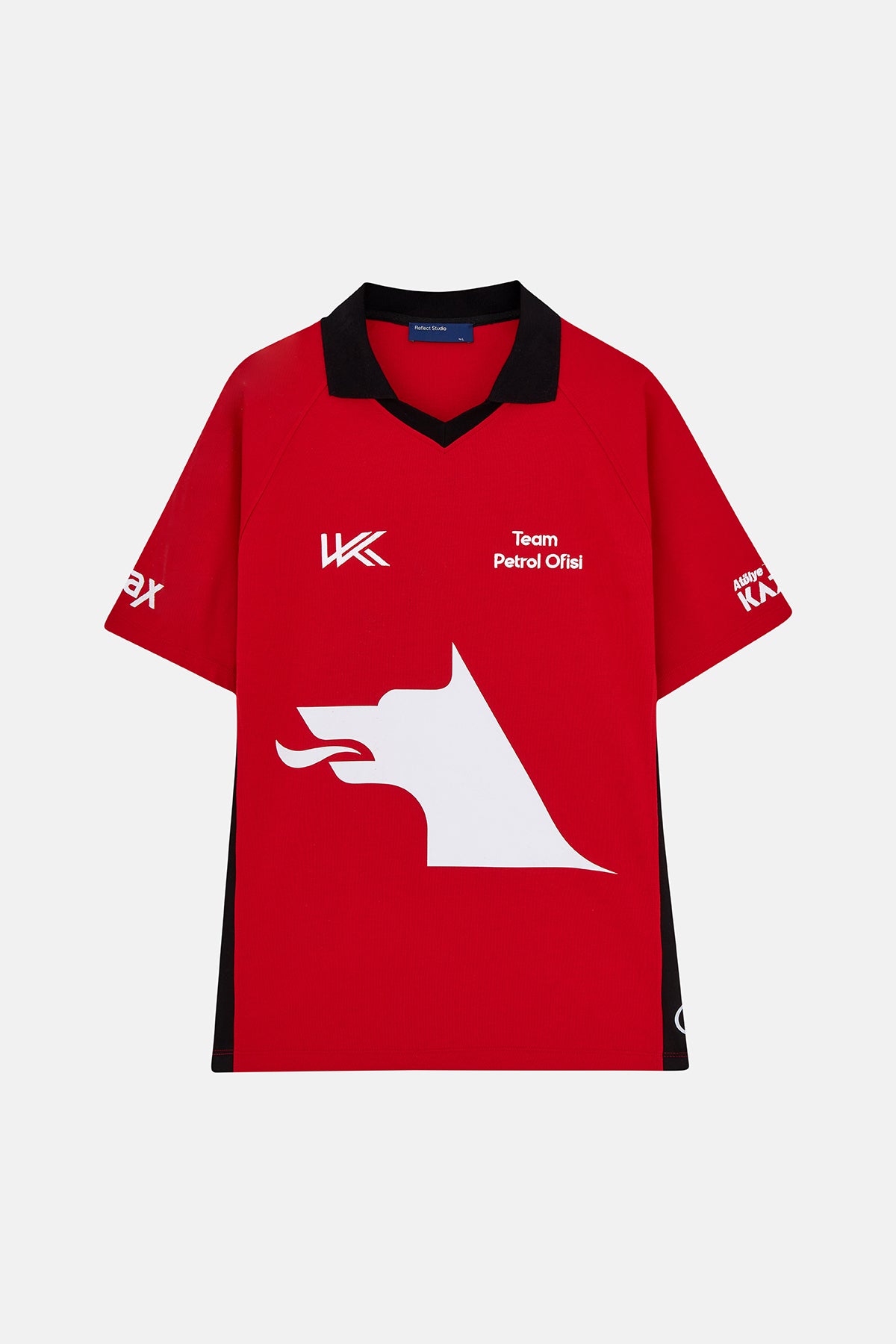 Petrol Ofisi Oversize Polo Yaka T-shirt - Red/Black