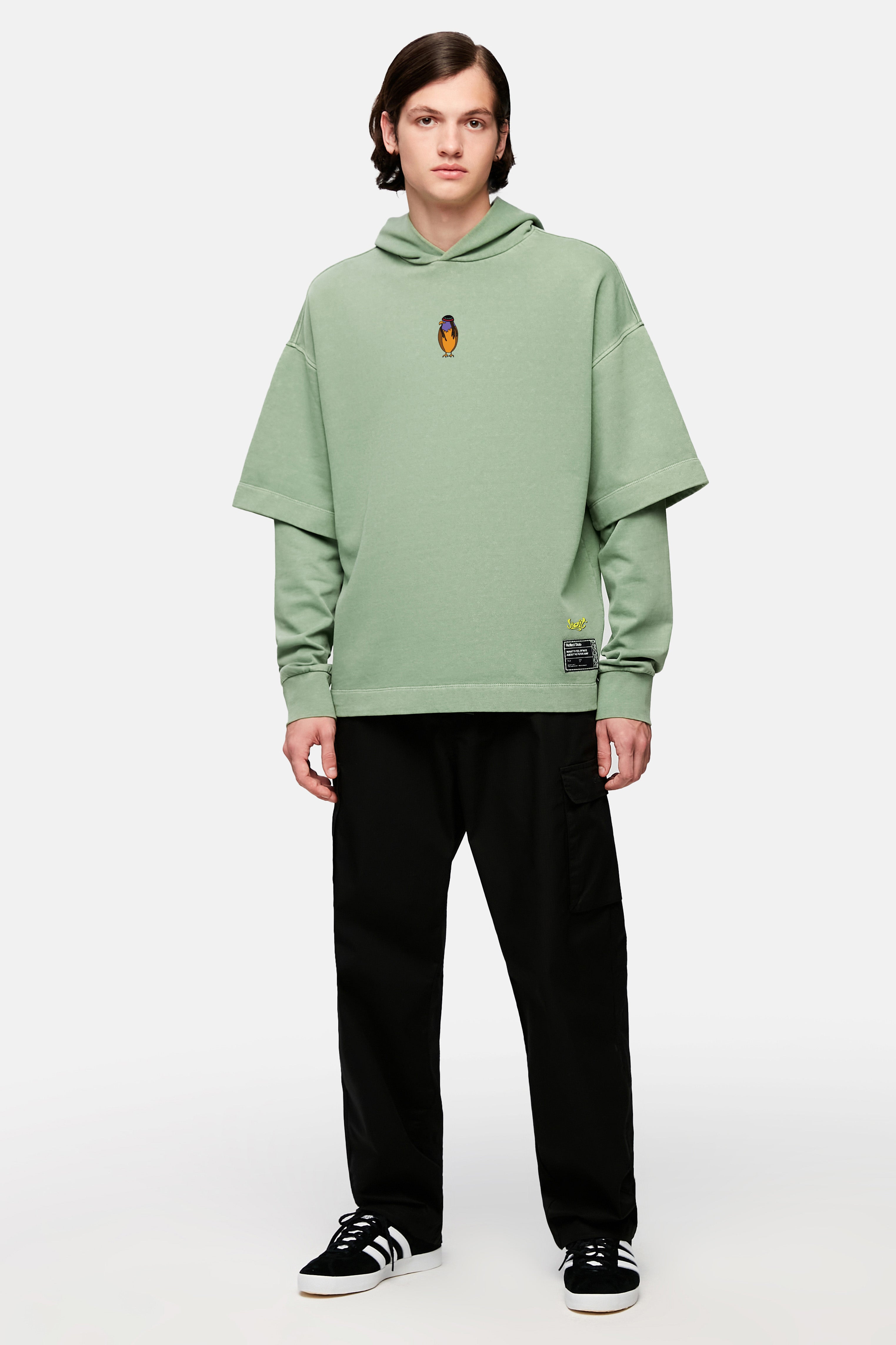 Jigit Double Sleeve Hoodie - Light Green