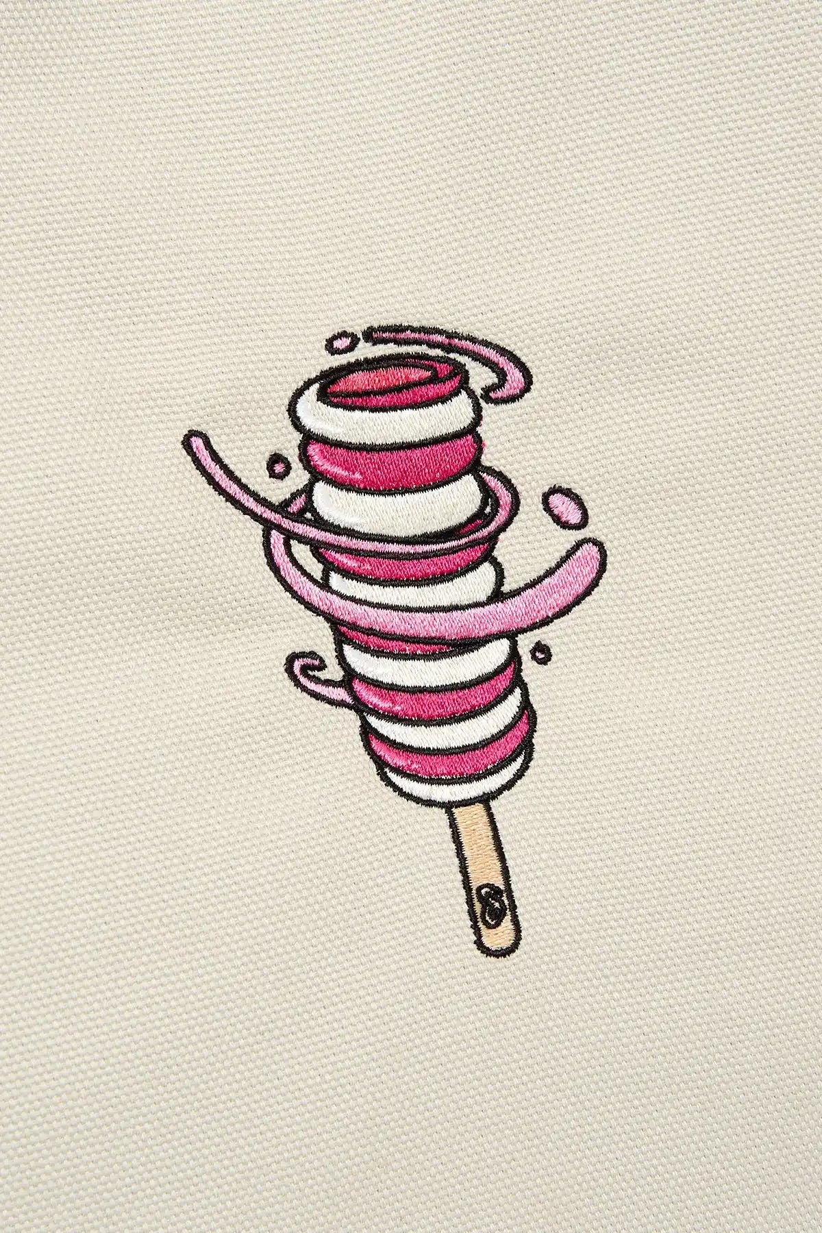 Algida Twister Tote Bag - Ecru/Fuchsia