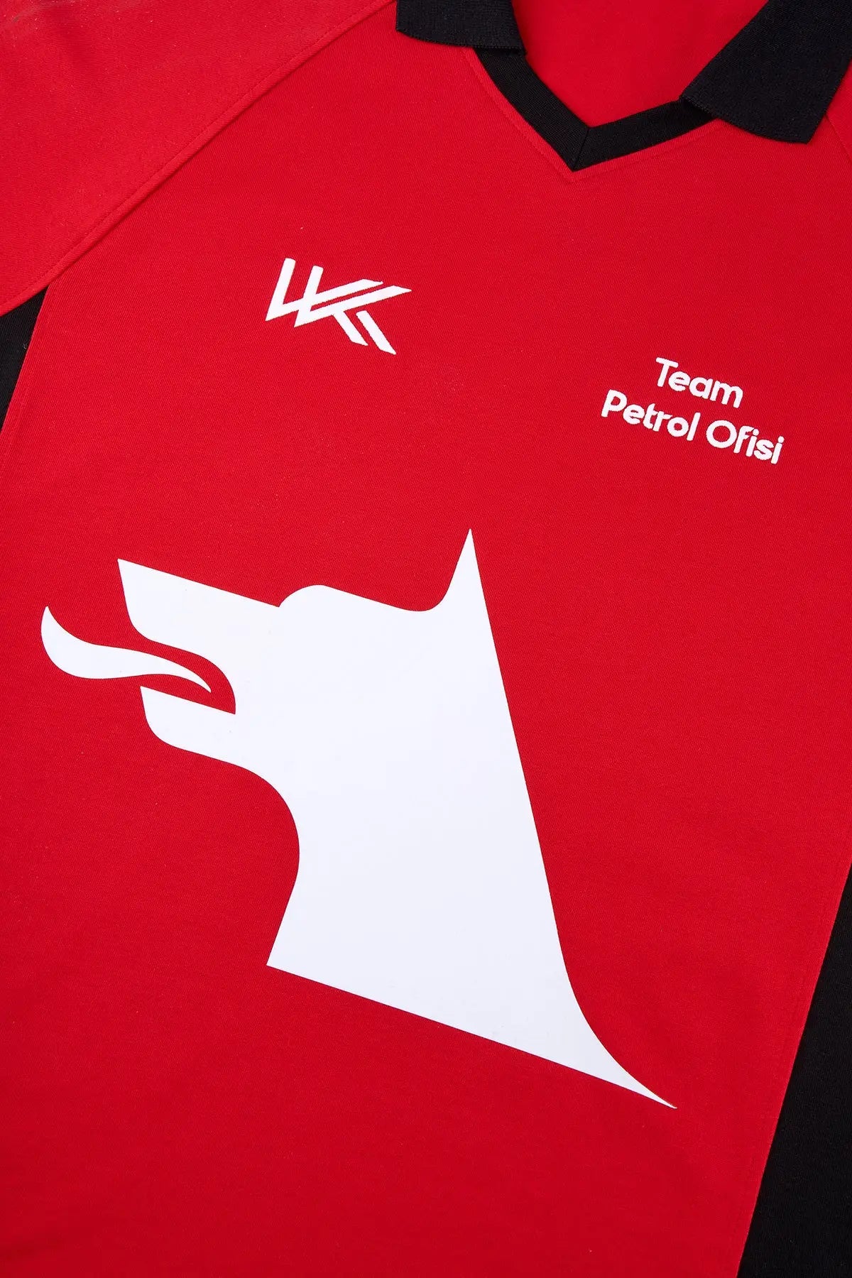 Petrol Ofisi Oversize Polo Yaka T-shirt - Red/Black